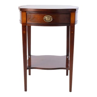 Late 20th Century Baker Historic Charleston Reproductions Mahogany Inlaid 1- Drawer Table For Sale