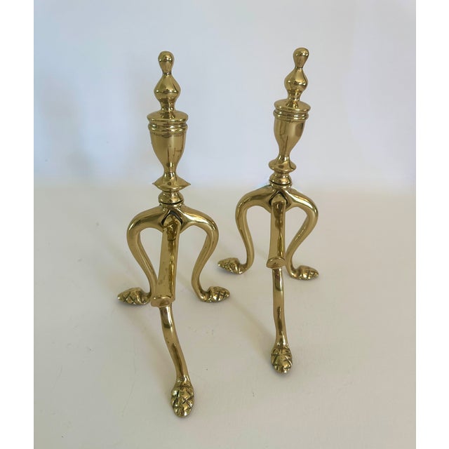 Pair of Late 19th Century Victorian Brass Fire Dogs For Sale In Cincinnati - Image 6 of 10