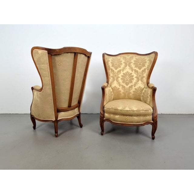 Rococo Style Wingback Armchairs, 1920s, Set of 2 For Sale - Image 12 of 17