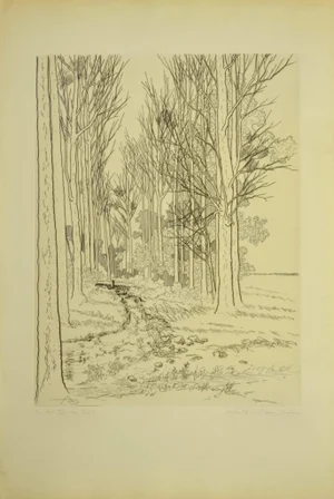 André Roland Brudieux, Landscape, Original Etching, 1960s