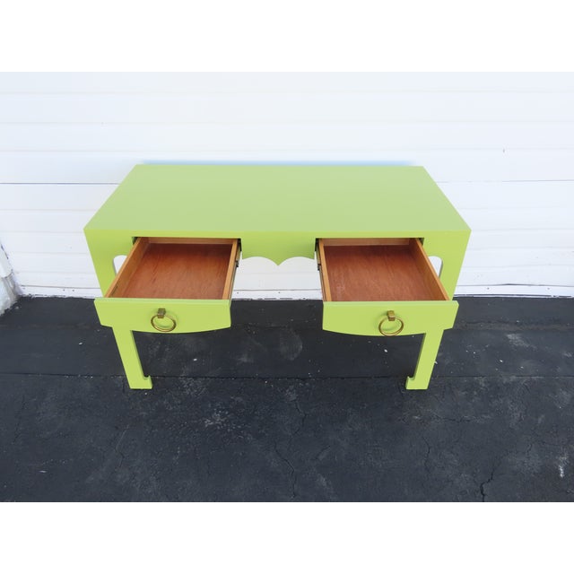 Wood Bungalow 5 Villa and House Jordan Collection Painted Green Writing Desk 6920 For Sale - Image 7 of 18