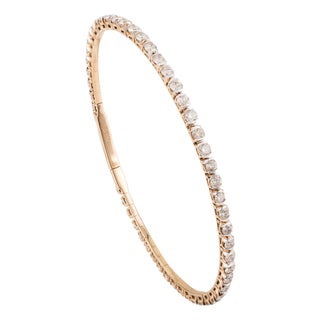 Late 20s Contemporary Style 2.61 Carat Flexible Diamond Bangle for Her For Sale