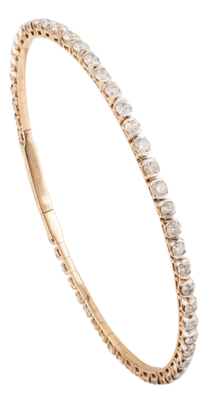 Late 20s Contemporary Style 2.61 Carat Flexible Diamond Bangle for Her