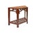 Rustic Distressed Reddish Brown Trapezoidal Geometric Lattice Panel Console Table For Sale - Image 3 of 13