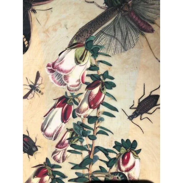 Metal Flora and Fauna Decoupage Toleware Planter For Sale - Image 7 of 11