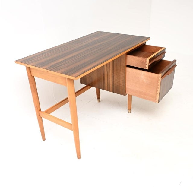 1950s Mid-Century Walnut Desk from Morris of Glasgow, 1950s For Sale - Image 5 of 11