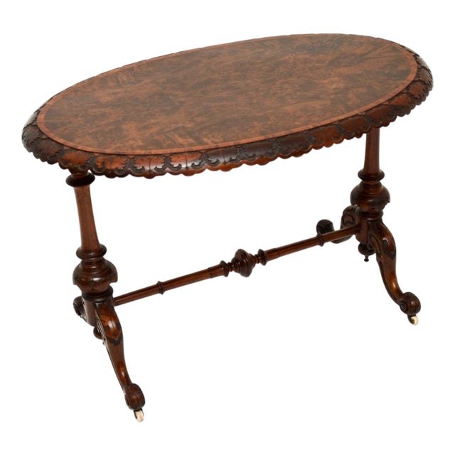 Victorian Burr Walnut Occasional Table, 1860s For Sale