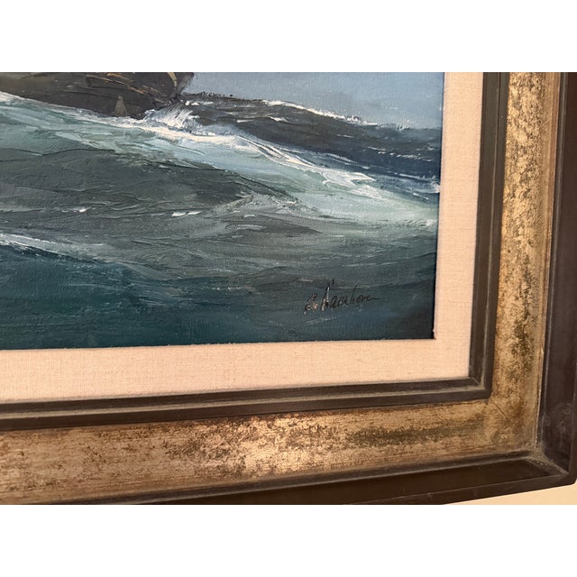 1960s Vintage Large Framed Oil Painting Sailing Ship by Bernard Laarhoven For Sale - Image 5 of 7