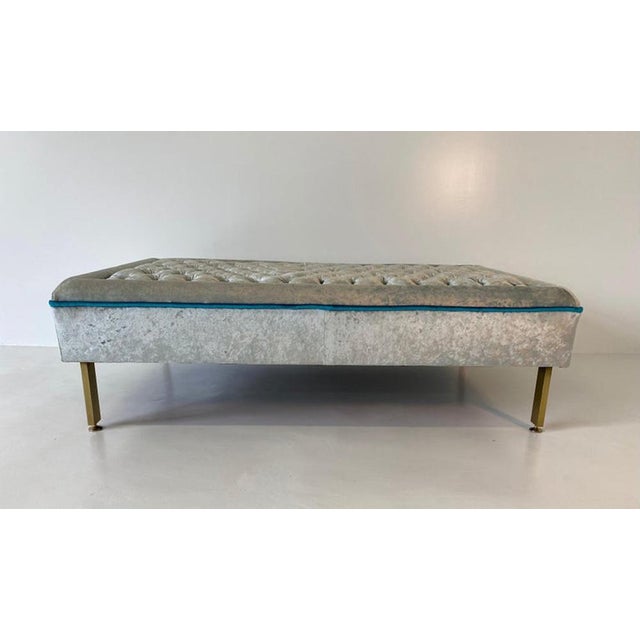 Elegant Italian ottoman produced in the 1950s, distinguished by its generous proportions and refined combination of...