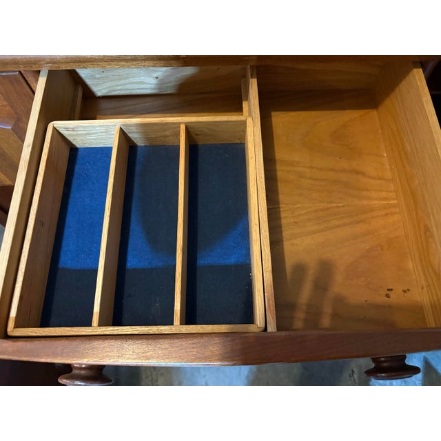 1950s Solid Walnut China Cabinet For Sale - Image 11 of 12