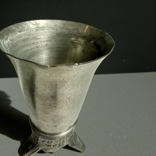 Metal Vintage Pewter Fox Head Stirrup Cups-Pair-English Hunting-Barware-Equestrian-Man For Sale - Image 7 of 13