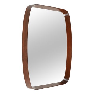 Mid-Century Rectangular Mirror in Teak attributed to Campo & Graffi, Italy, 1960s For Sale
