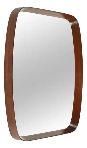 Mid-Century Rectangular Mirror in Teak attributed to Campo & Graffi, Italy, 1960s