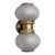 Vintage Art Deco Double Wall Sconce Frosted Glass Brass Metal Floral For Sale