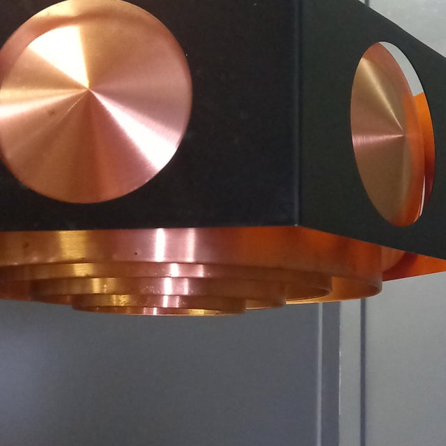 Vintage Space Age Copper Ceiling Lamp by Birger Hammerstad, 1960 For Sale - Image 3 of 14