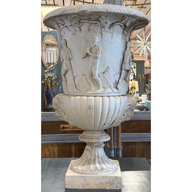 19th Century Antique Italian Marble Bacchanalian Urns Pair For Sale - Image 6 of 18