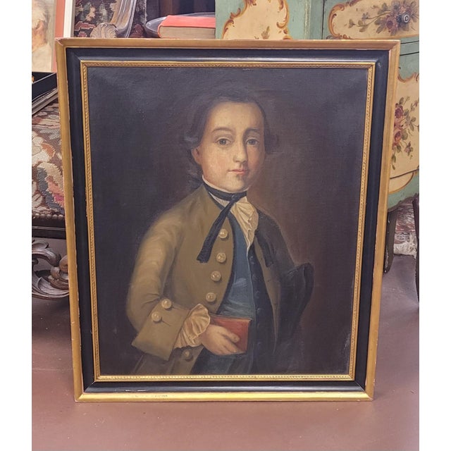 Vintage oil painting after Copley of William Merchant age 5 noted for his association with the Boston Tea Party. This...