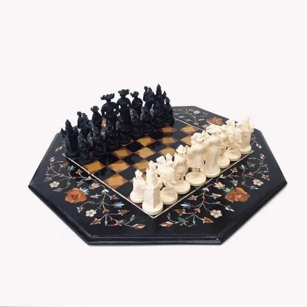 Mosaic Chessboard in Natural Stone For Sale - Image 4 of 5