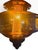 Vintage Amber Glass Swag Pendant Light With Ornate Brass-Tone Fittings For Sale - Image 4 of 7