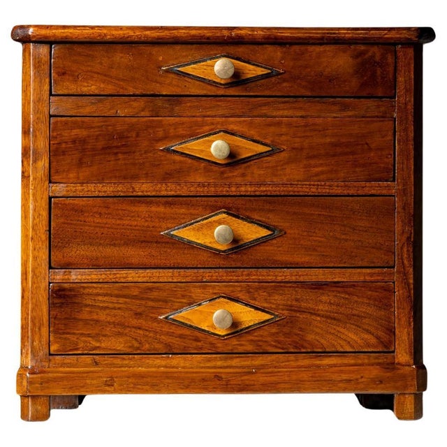 Wood Biedermeier Miniature Chest of Drawers, around 1820 For Sale - Image 7 of 9