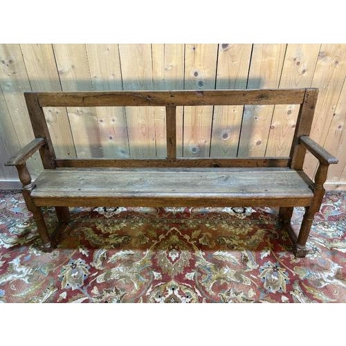 Wood Antique Rustic Wooden Bench, 1800s For Sale - Image 7 of 7