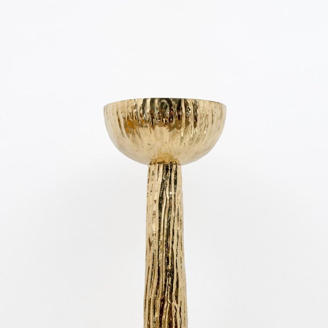 2000 - 2009 Torchère Style Hammered Brass Floor Lamp, Italy, 2000 For Sale - Image 5 of 9