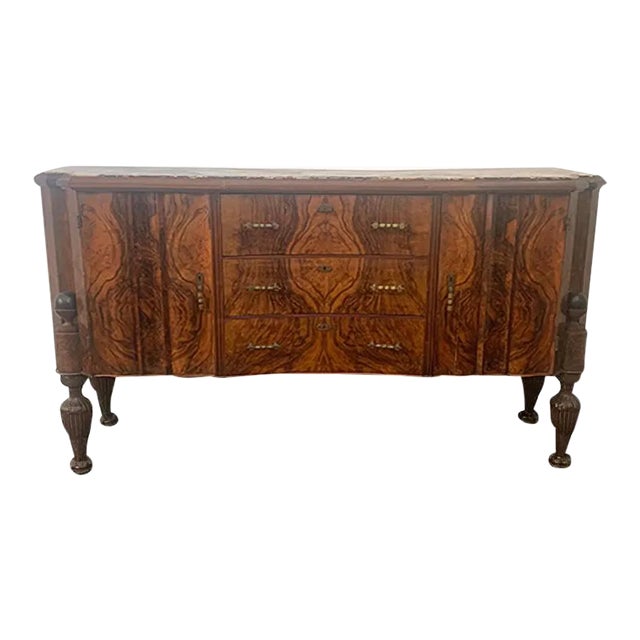 Art Deco Rosewood & Pietra Medicea Marble Sideboard, 1930s For Sale