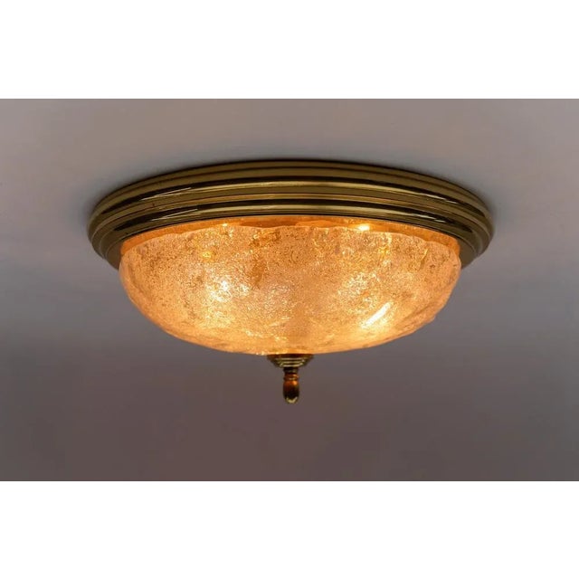Murano ice glass flush mount, germany 1960s dimensions height: 5.90 in. (15 cm) diameter: 13.38 in. (34 cm) the fixture...