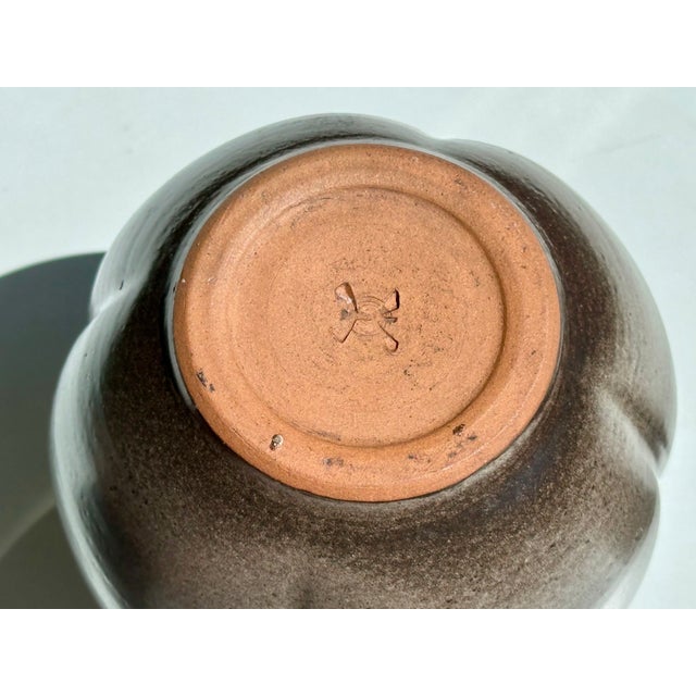 1980s Hand-Thrown Speckled Mocha Brown Glazed Studio Ceramic Vase by Kristian Körting, Germany, 1980s For Sale - Image 5 of 17