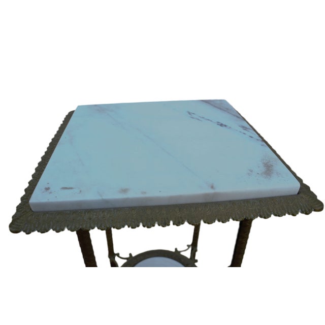 Early 20th Century Antique Victorian Style Three Tier Marble Occasional Side Table For Sale - Image 5 of 8