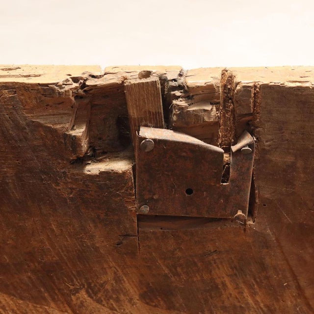 Brown Archaic Walnut Chest For Sale - Image 8 of 12