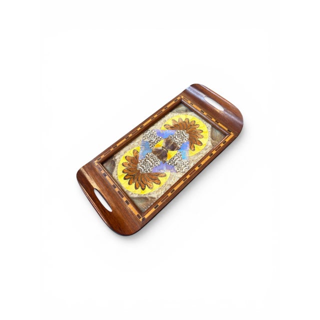 Vintage Morpho Butterfly Tray, 1940s For Sale - Image 6 of 6