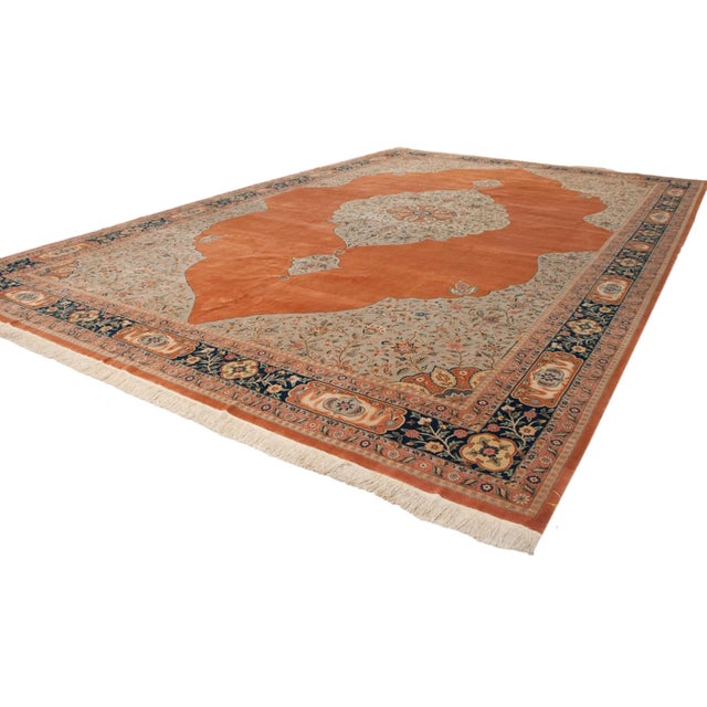 Textile Vintage Bulgarian Tabriz Design Rug - 14' X 20'10" For Sale - Image 7 of 11