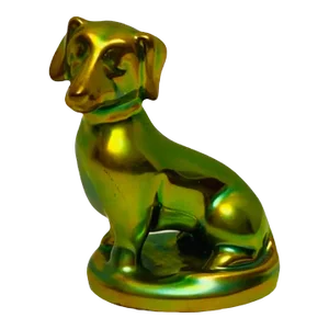 Mid 20th Century Zsolnay Eosin Sitting Dachshund Puppy Dog Figurine Green Eosin