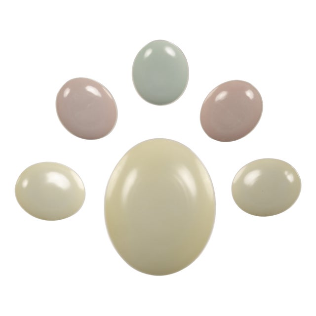 Mid-Century Modern Pastel Porcelain Cabaret Set by Hubert Griemert for Fürstenberg, 1950s, Set of 6 For Sale