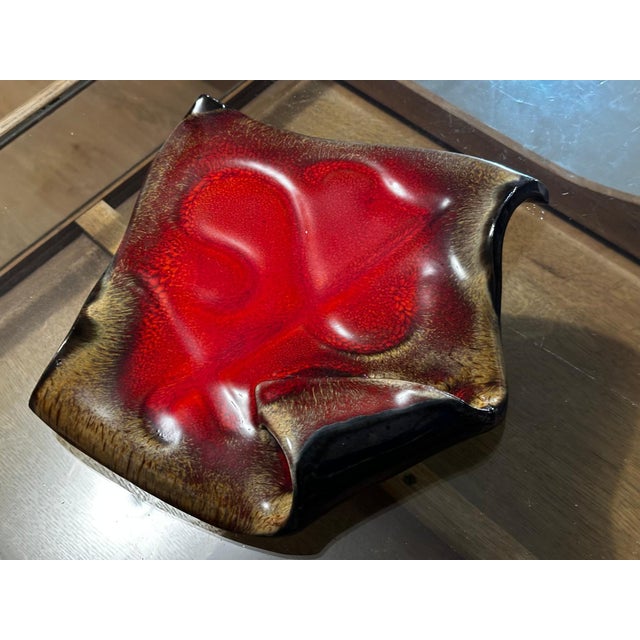Vintage Red Glazed Ceramic Trinket Dish, 1960s For Sale - Image 12 of 15