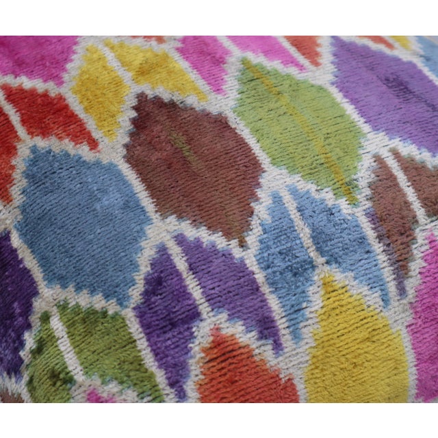 Textile Contemporary Velvet Multi Color Throw Pillow With Down Insert For Sale - Image 7 of 10