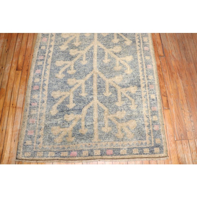 Vintage Soft Blue Turkish Runner - 4' x 17'11" For Sale - Image 9 of 10