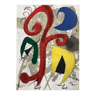1973 Joan Miro Lithograph Signed Jardin Au Clair De Lune For Sale