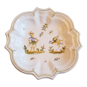 1990s Decorative Moustiers Fait Main Faeince Bowl