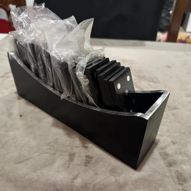 1990s Modern Luxury Wood and Silver Plated Italian Domino Table Game For Sale - Image 13 of 13