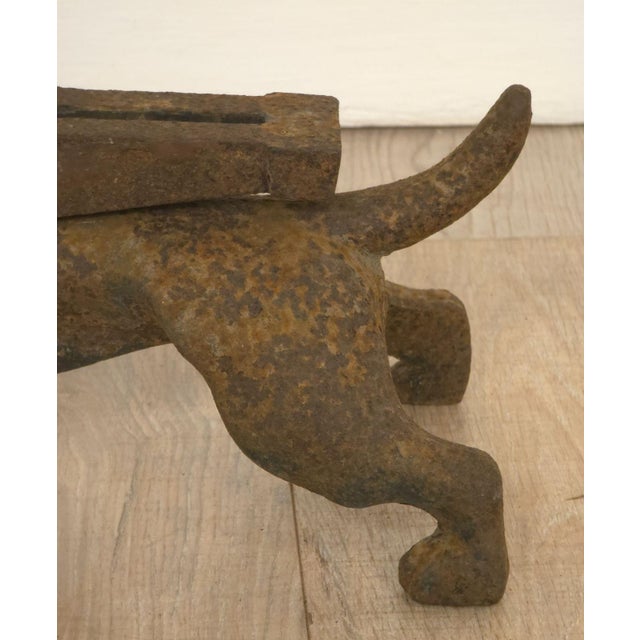 Brown Vintage American Cast Iron Dachshund Boot Scrape For Sale - Image 8 of 9