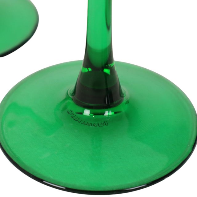 Green Vintage Luminarc Alsace Wine Glasses, 1970s, Set of 4 For Sale - Image 8 of 15