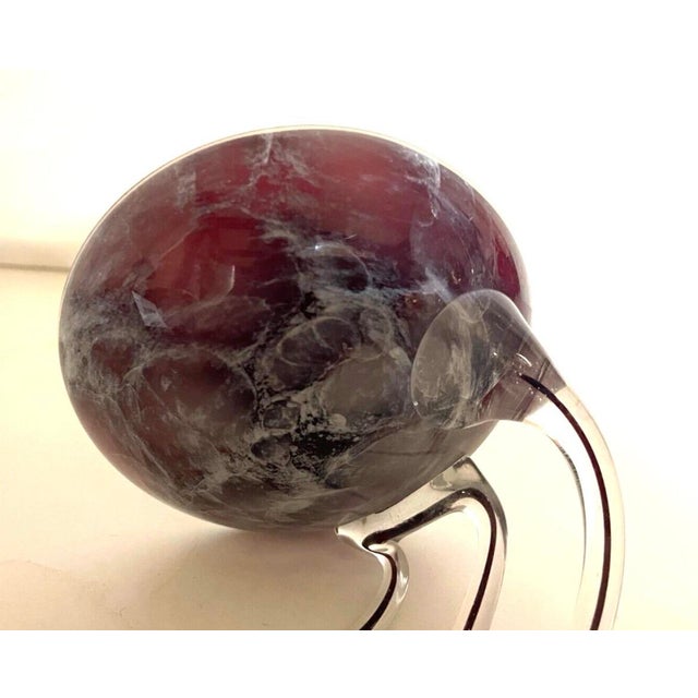 Hand Blown Amethyst “Jellyfish” Polish Art Glass Centerpiece Bowl - Attributed Jozefina Krosno For Sale In Philadelphia - Image 6 of 8