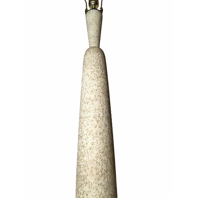 1960s Vintage Mid-Century Textured Ceramic Table Lamp For Sale - Image 5 of 9