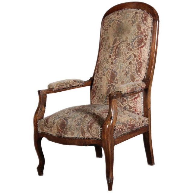 Baroque Antique Louis Phillipe Armchair in Walnut, 1860 For Sale - Image 3 of 18