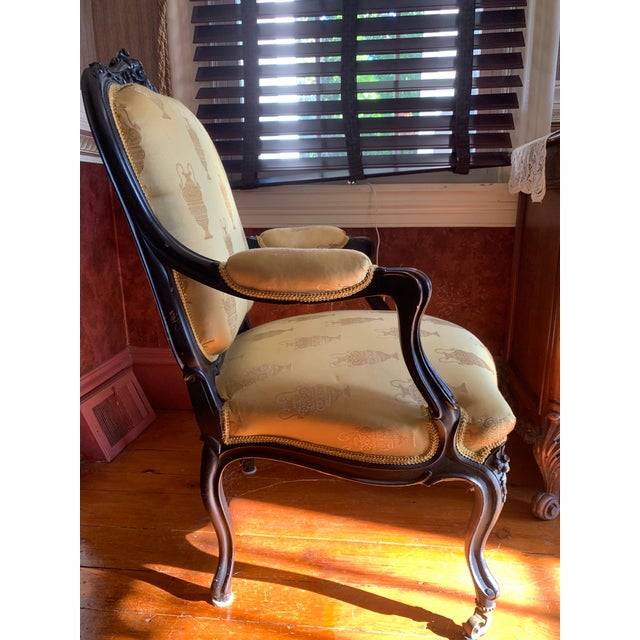 Antique Upholstered Louis XV Armchairs - a Pair For Sale - Image 4 of 11