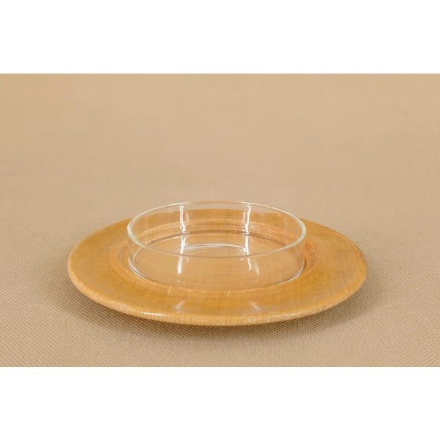 Glass and Wood Butter Dish from VEB Kunst, 1960s For Sale - Image 4 of 11