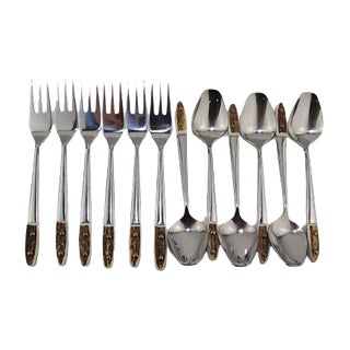 Custom-Made Set of 6 Teaspoons & 6 Cake Forks by Helmut Alder for Amboss, 1963, Set of 12 For Sale