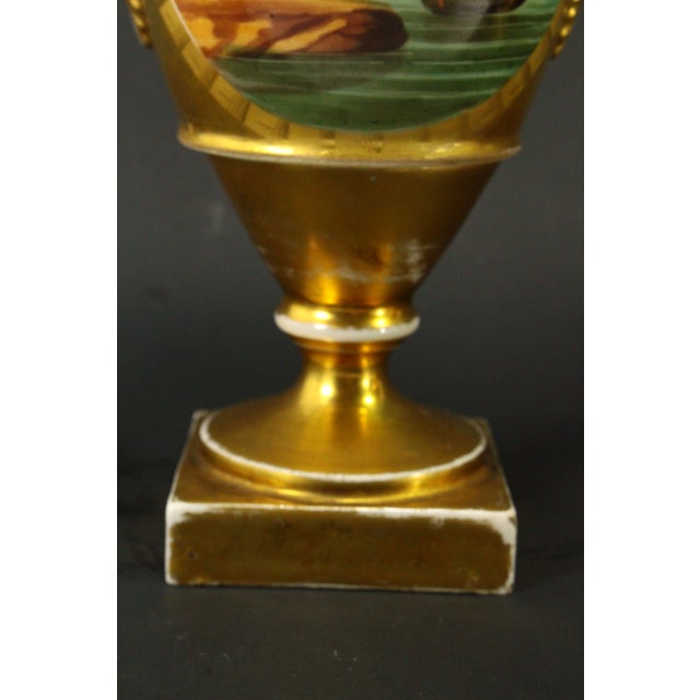Early 19th C. Empire Old Paris Porcelain Fire Gilt & Painted Vases, a Pair For Sale - Image 18 of 18
